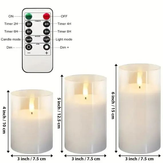 Набір свічок LED 10,12.5,15см з пультом | Зображення 2