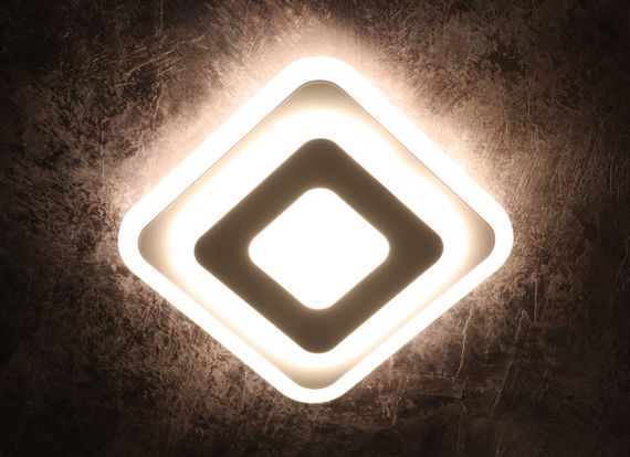 Сучасний квадратний світильник стельовий LED для кімнати кухні ванної 25132 Білий 4х25х25 см. | Зображення 2