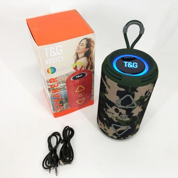 Bluetooth колонка портативная TG656 FM-радио, Громкая колонка для вечеринки. Цвет: камуфляж | Зображення 1