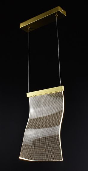 Люстра світлодіодна підвісна LED світильник для квартири на стелю лед 26909 Латунь 35-200х6х24 см. | Зображення 5