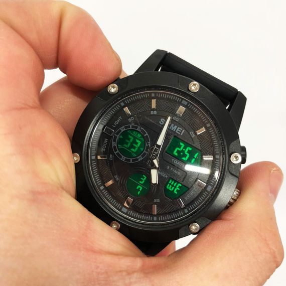 Військовий годинник з секундоміром SKMEI, Чоловічий годинник із пластиковим ремінцем QX-13 | Зображення 3