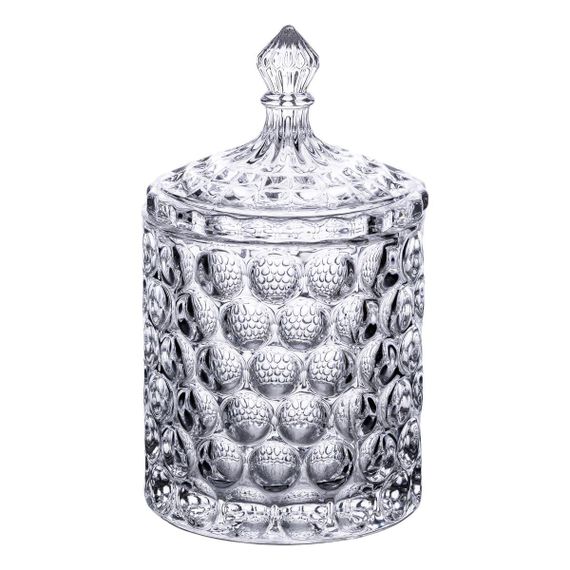 Конфетница с крышкой Ø7.5 см ваза сахарница круглая стеклянная HP-4-103