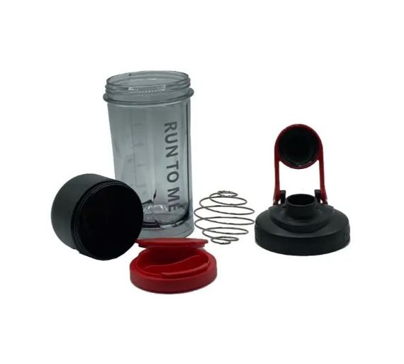Шейкер спортивний з контейнером Casno 600 мл KXN-1199 з вінчиком Сірий/Червоний (KXN-1199_Grey/Red) | Зображення 5
