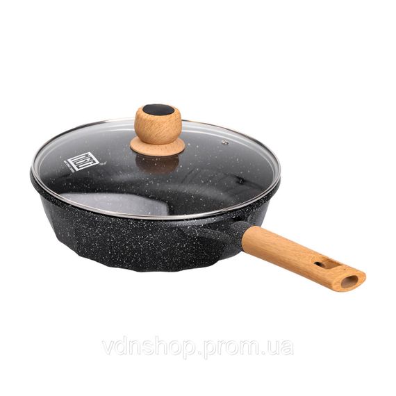 Алюминиевый сотейник 4,3 л мраморный с антипригарным покрытием Ø 28 см черный MGC HP-4-437B | Зображення 4