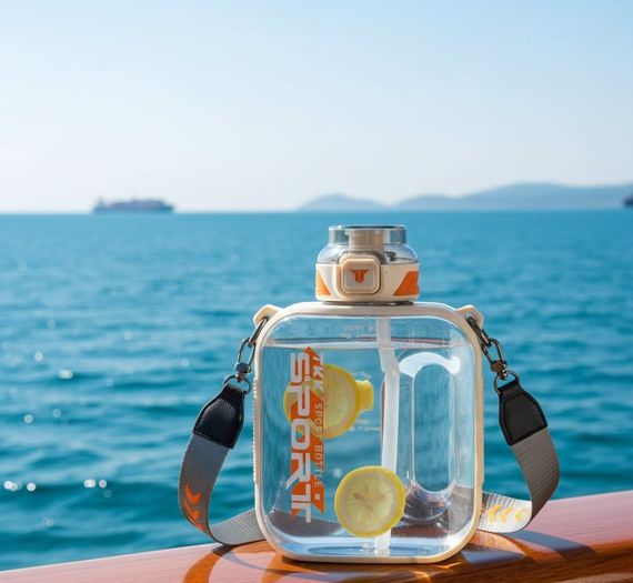 Бутылка TKK 1000 мл - Белая Tritan BPA-free, ударопрочная, спортивная с герметичной крышкой | Зображення 9