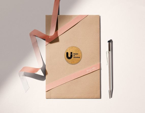 Этикетка наклейка круглая крафт "Made in Ukraine 02", Диаметр 26 мм, 500 шт/рулон, Viskom | Зображення 5