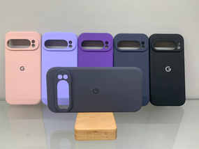 Google Pixel 9 Pro Протиударний чохол з логотипом софт тач сірий