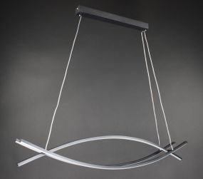 Люстра світлодіодна підвісна LED світильник для квартири на стелю лед 27490 Чорний 25-100х12х100 см.