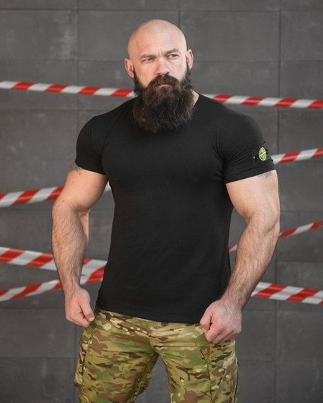 Тактична ХЛОПКОВА футболка NECRONIMICON stone чорна НП5218