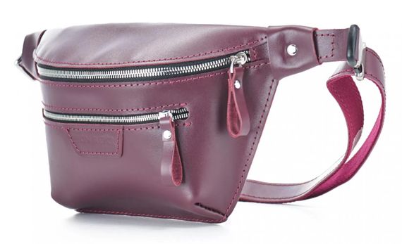 Шкіряна поясна сумка Skin and Skin Bum Bag 30х17х8 см Бордова (WB05BU)