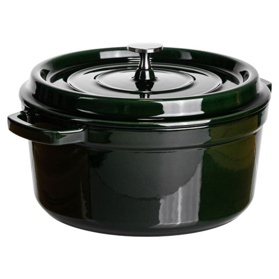 Кокотниця чавунна емальована 4,5 л, малахіт Yiwu HP-FLG-11 green | Зображення 5