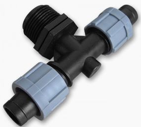 Трійник Bradas крапельна стрічка х2 / різьба зовнішня 3/4" 25 шт