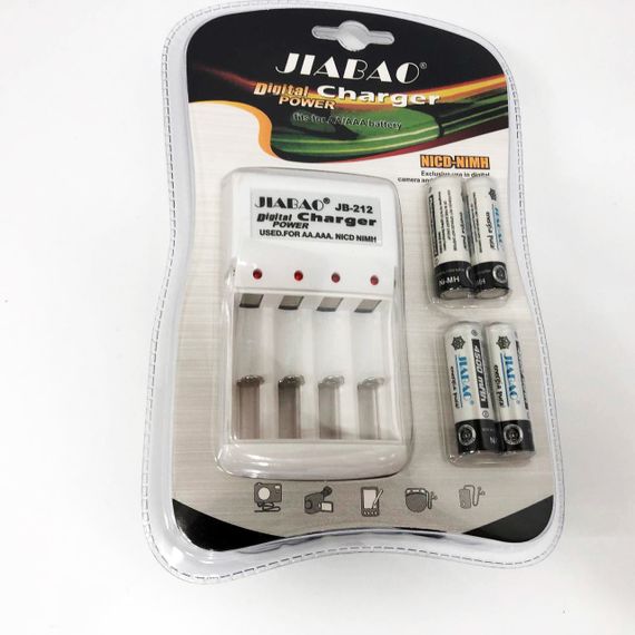 Зарядний пристрій для акумуляторів АА та ААА, Jiabao JB-212 + 4 акумулятори ААА GJ-62 | Зображення 7