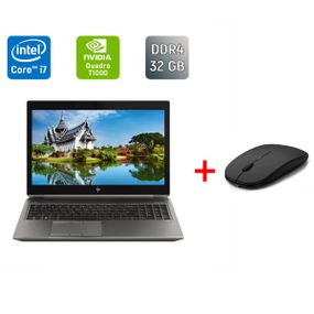 Мобильная рабочая станция Б-класс HP zBook 15 G6 / 15.6" (1920x1080) IPS / Intel Core i7-9850H (6 (12) ядер по 2.6 - 4.6 GHz) / 32 GB DDR4 / 128 GB SSD + 500 GB HDD / nVidia Quadro T1000, 4 GB GDDR5, 128-bit / Fingerprint / WebCam / HDMI б/у + Подарок