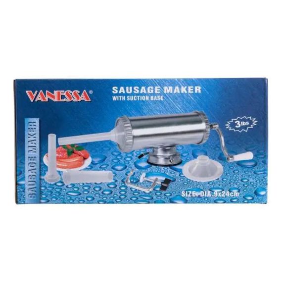 Шприц для ковбаси ручний 8×25 см горизонтальний ковбасний шприц 1,5 л для фаршу 3 насадки 16788-1 | Зображення 7