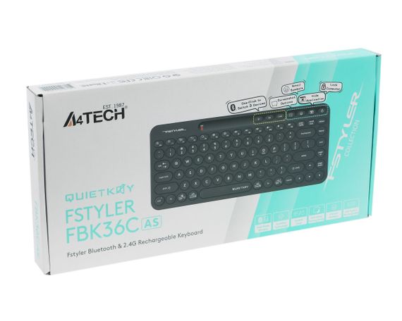 Бездротова клавіатура A4Tech FBK36C AS Black чорна | Зображення 6