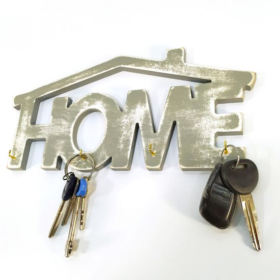 Ключница Home Мастерская мистера Томаса 30см х 14см Фанера Серый состаренный | Зображення 3