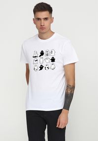 Футболка чоловіча біла з принтом "Привиди", 2XL