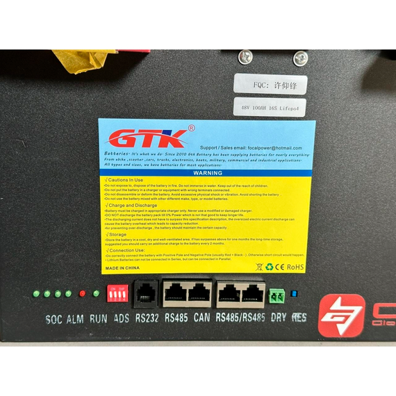 Акумулятор CAN RS485 Lifepo4 51.2 В 100 Аг 4000 циклів | Зображення 3