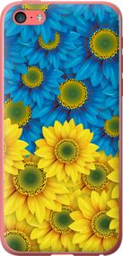 Чехол на iPhone 5c Жёлто-голубые цветы "1048u-23-17620"