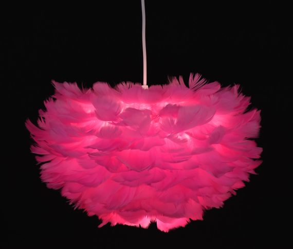 Люстра підвісна з пір'ям на 1 лампочку 27295 Білий 35-110х40х40 см. | Зображення 9