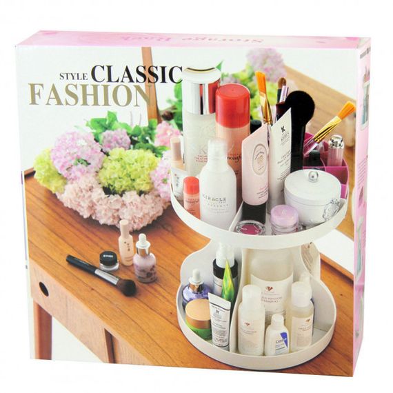 Круглий білий органайзер для косметики і прикрас Style Classic Fashion | Зображення 7