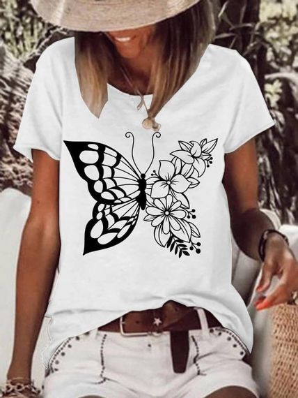 Футболка жіноча з принтом повсякденна L Білий