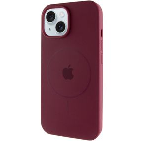 Чохол Silicone Case Full Protective (AA) with MagSafe для Apple iPhone 15 Plus (6.7") Бордовий / Plum