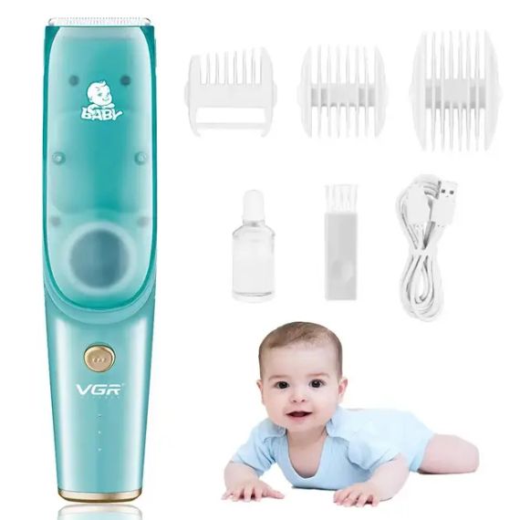 Безшумна машинка для стрижки дітей та немовлят VGR Baby V-151, Бездротовий тример 3 насадки з витяжкою | Зображення 1