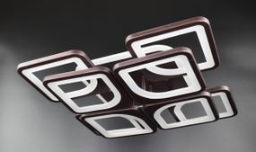 Люстра світлодіодна стельова LED світильник для квартири на стелю лед з пультом 26114 Коричневий 11х43х43 см.