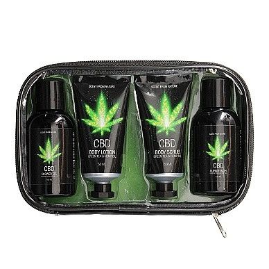 Набор для ванны и душа CBD Luxe Travel set - GREEN TEA & HEMP OIL ( 4 предмета ) Sex Aura | Зображення 5