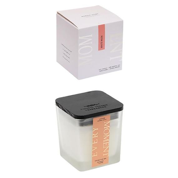 Ароматична свічка "Love home" AXW2027-2(White Musk) у скляному стакані з кришечкою