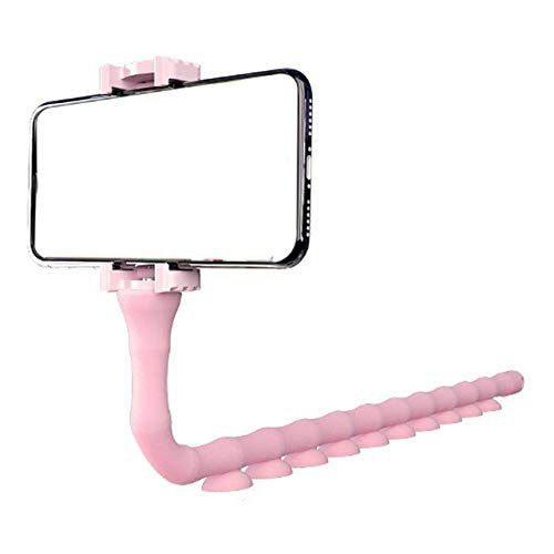 Гнучкий тримач для телефону з універсальними присосками Cute Worm Lazy Holder. Колір: рожевий | Зображення 7