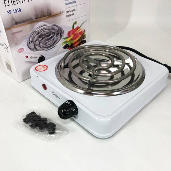 Електроплита 1 комфорка Suntera SP-1910 біла | Потужна настільна електроплита IN-797 Плита домашня | Зображення 6
