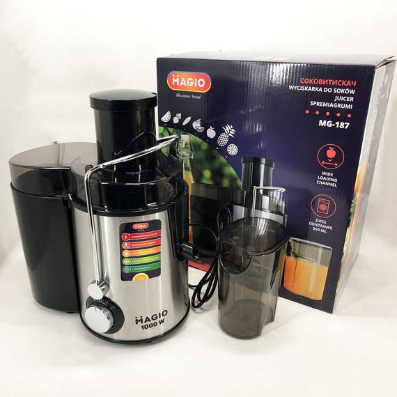 Электрическая соковыжималка для яблок MAGIO MG-187 1000 Вт, Соковижималка для помидор KG-92 | Зображення 4