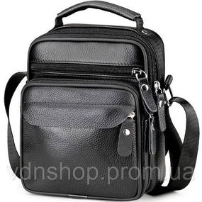 Чоловіча шкіряна барсетка через плече 17х21х9, месенджер з ручкою Bexhill Bx-54551 чорная