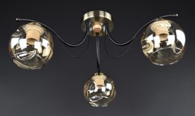 Люстра стельова на 3 лампочки 27411 Чорний 23х50х50 см.