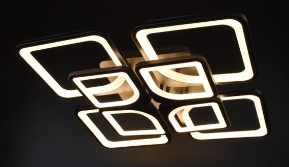 Люстра світлодіодна стельова LED світильник для квартири на стелю лед з пультом 25918 Чорний 10х56х56 см. | Зображення 2