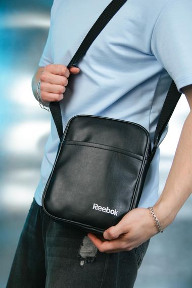 Барсетка шкір. чорна Reebok біле лого var2 (1446100899) | Зображення 2