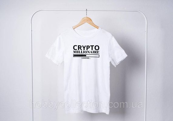 Футболка жіноча із принтом "CRYPTO Millionaire" біла | Зображення 1