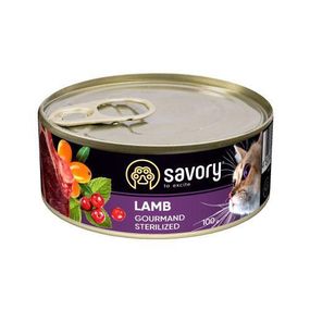 Влажный корм Savory для стерилизованных кошек, с ягненком, 100 г