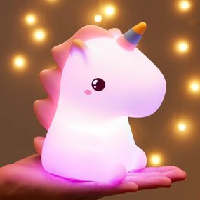 Детский Cиликоновый Ночник Светильник Лампа Единорог RGB
