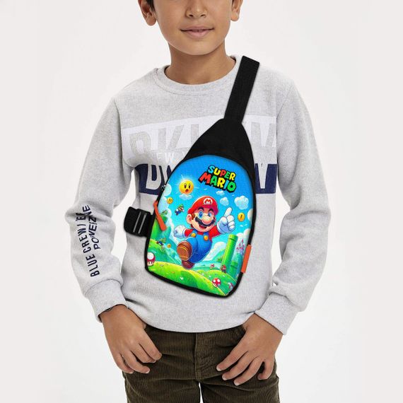 Сумка через плече дитяча Супер Маріо 29х17 см сумка слінг для хлопчика (02193)