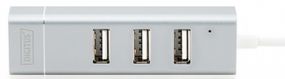 Концентратор-адаптер DIGITUS USB Type-C, 3xUSB+Fast Ethernet (DA-70253)