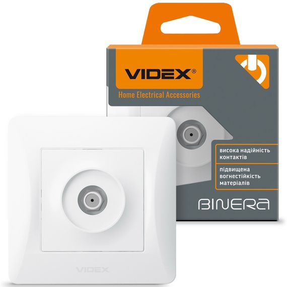Спутниковая розетка SAT VIDEX BINERA VF-BNSK1SATE-W  белая | Зображення 1