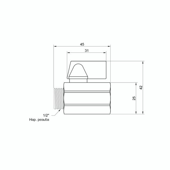 Кран кульовий SD Plus "Mini" 1/2" ВЗ SD188W15 | Зображення 2