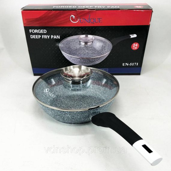 Глубокая сковорода для индукционной плиты Unique UN-5171 24 см, Сковородка для приготовления CX-34 | Зображення 5