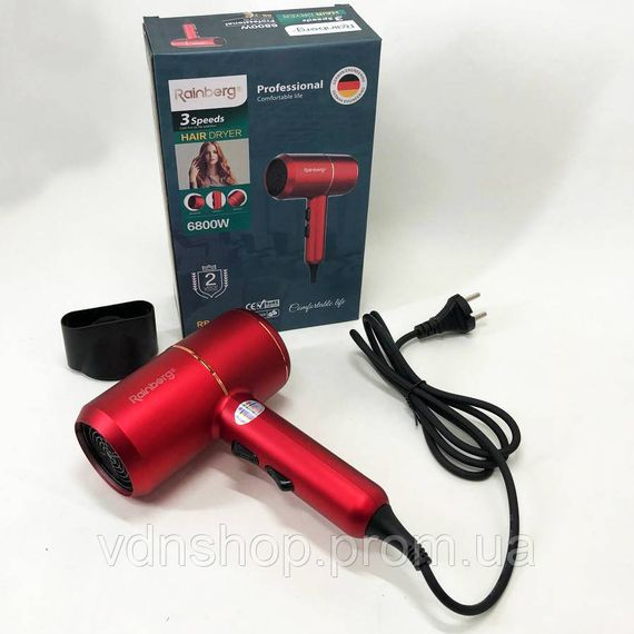Фен з регулюванням температури і потоку повітря Rainberg, Фен практичний Хороший для волосся JK-60 | Зображення 7