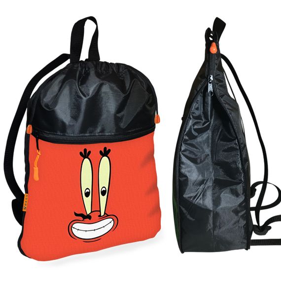 Рюкзак-мешок для обуви,спортивной формы Губка Боб детская сумка для сменки с расширителем (01232)