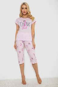 Пижама женская с принтом  -уценка, цвет розовый, 243R7097-U